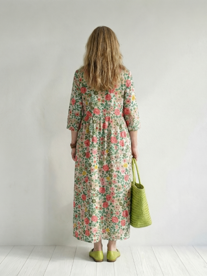 Colin | Vestido Midi de Flores Dispersas