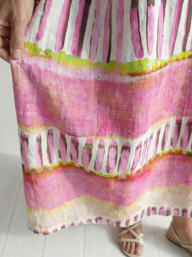 Calla | Vestido Midi con Rayas de Flujo Fácil