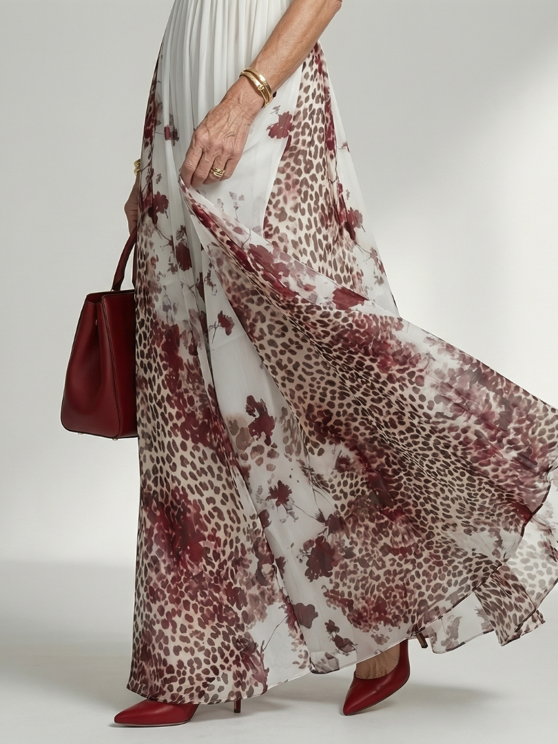 Orlune | Vestido Largo Plisado Blanco