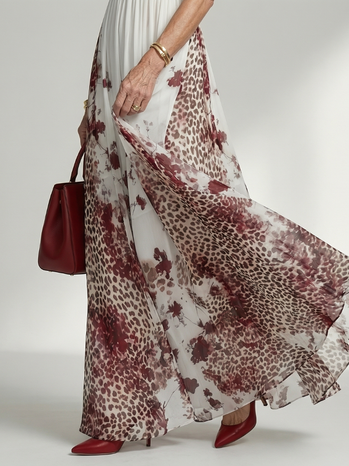 Orlune | Vestido Largo Plisado Blanco