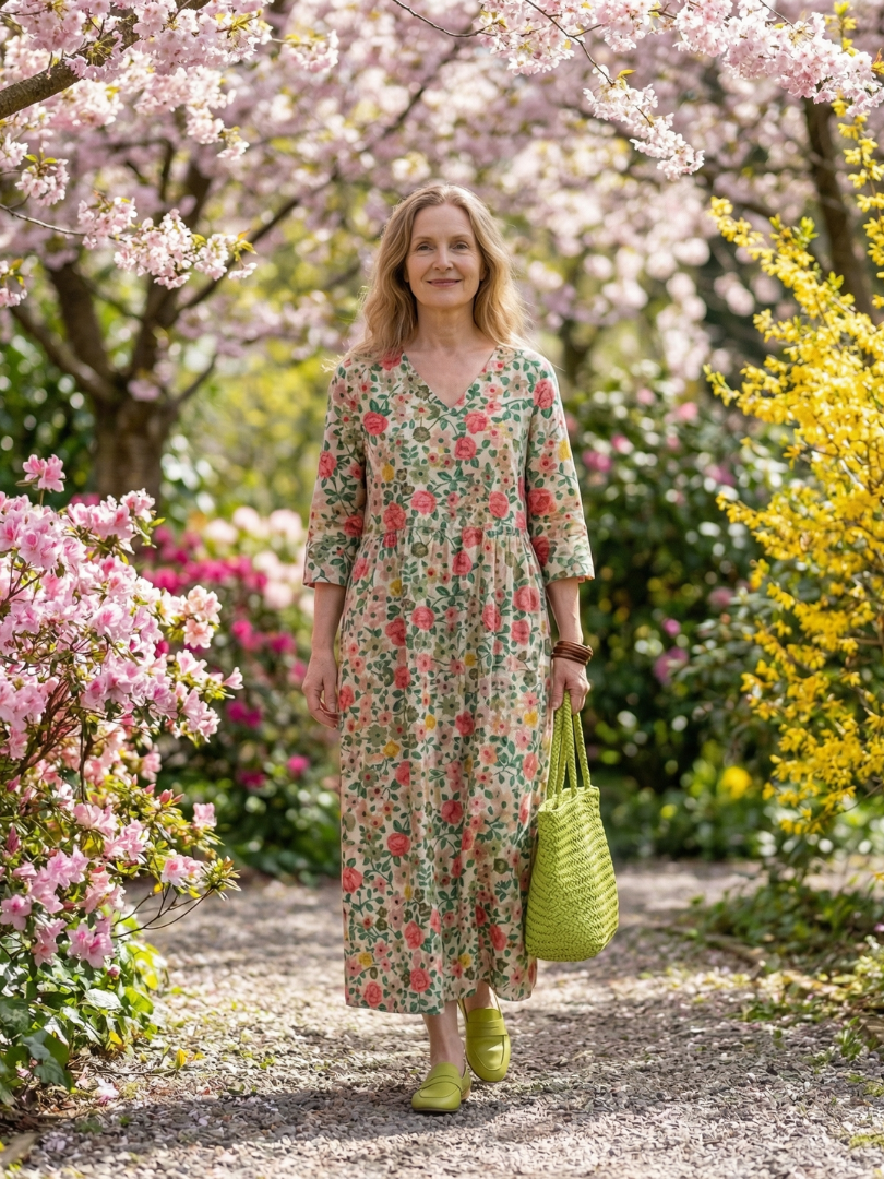 Colin | Vestido Midi de Flores Dispersas