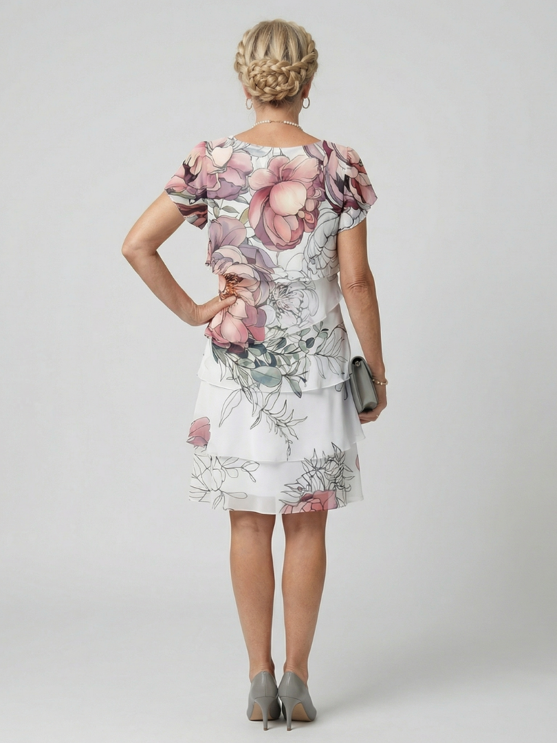 Kualani | Vestido Floral Limpio hasta la Rodilla