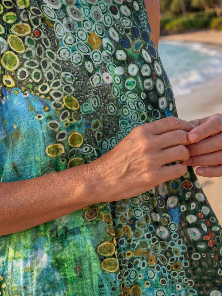 Moana | Vestido Midi Mosaico Oceánico