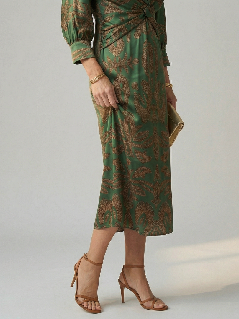 Lune | Vestido Midi con Cuerpo Cruzado