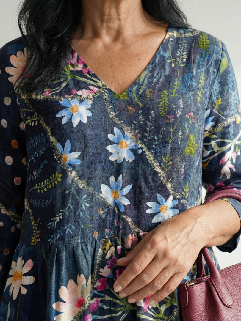 Zane | Vestido Midi Floral de Reunión Fácil