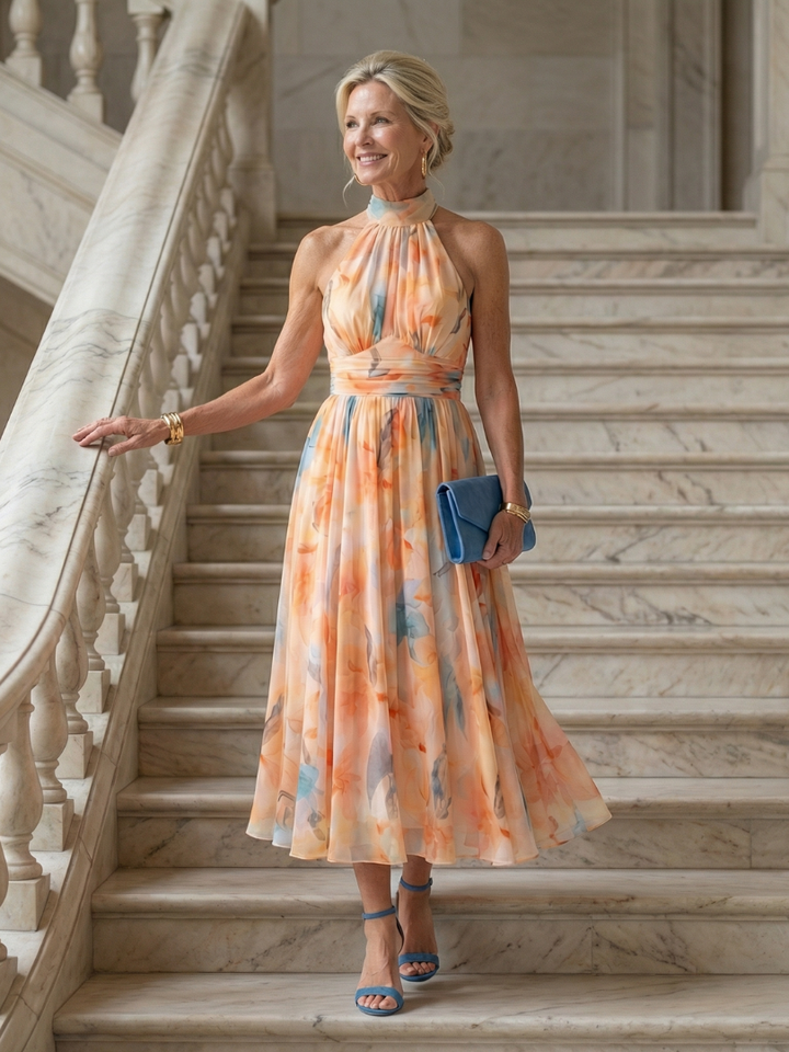 Elin | Vestido Midi con Halter Suave
