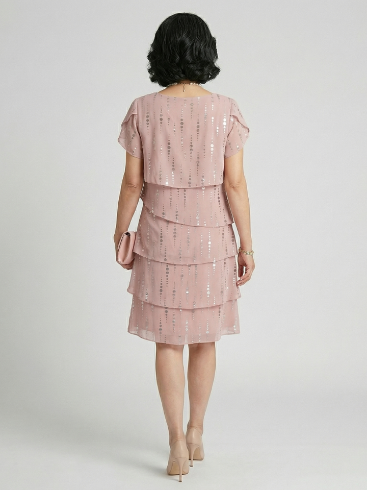 Makena | Vestido de línea de puntos a la altura de la rodilla