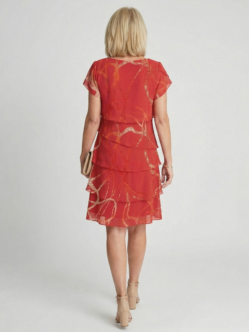 Nora | Vestido Abstracto Suave a la Altura de la Rodilla