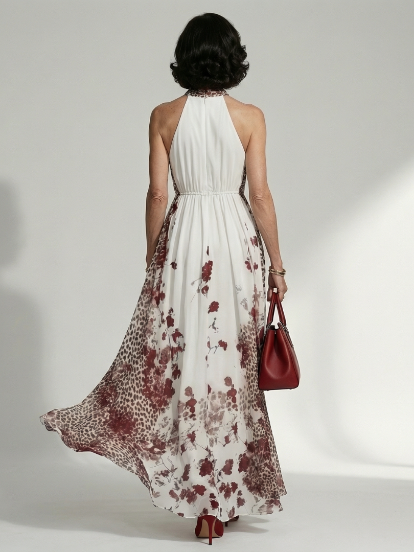 Orlune | Vestido Largo Plisado Blanco