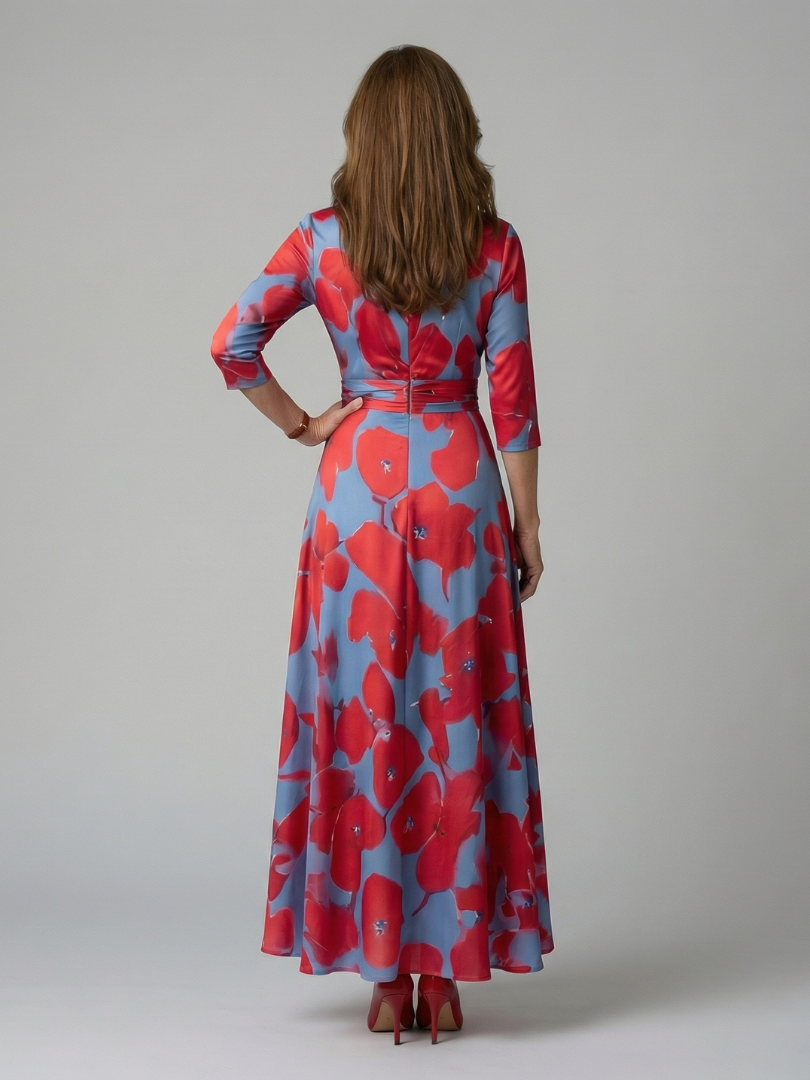 Celine | Vestido Midi Cruzado con Escote