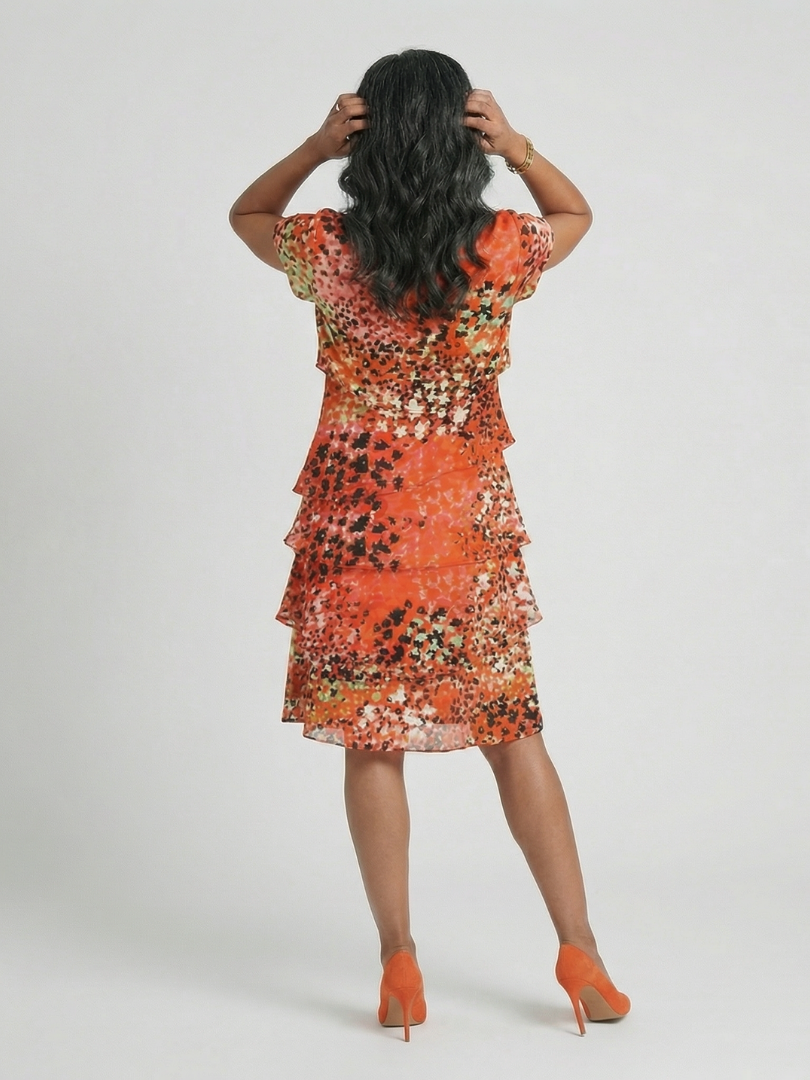 Evania | Vestido de Longitud a la Rodilla con Estampado de Manchas