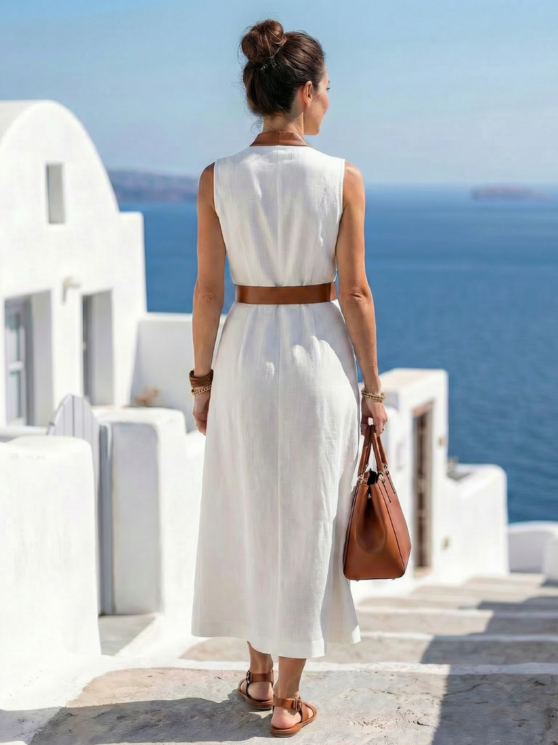 Myra | Vestido Midi de Línea en Contraste