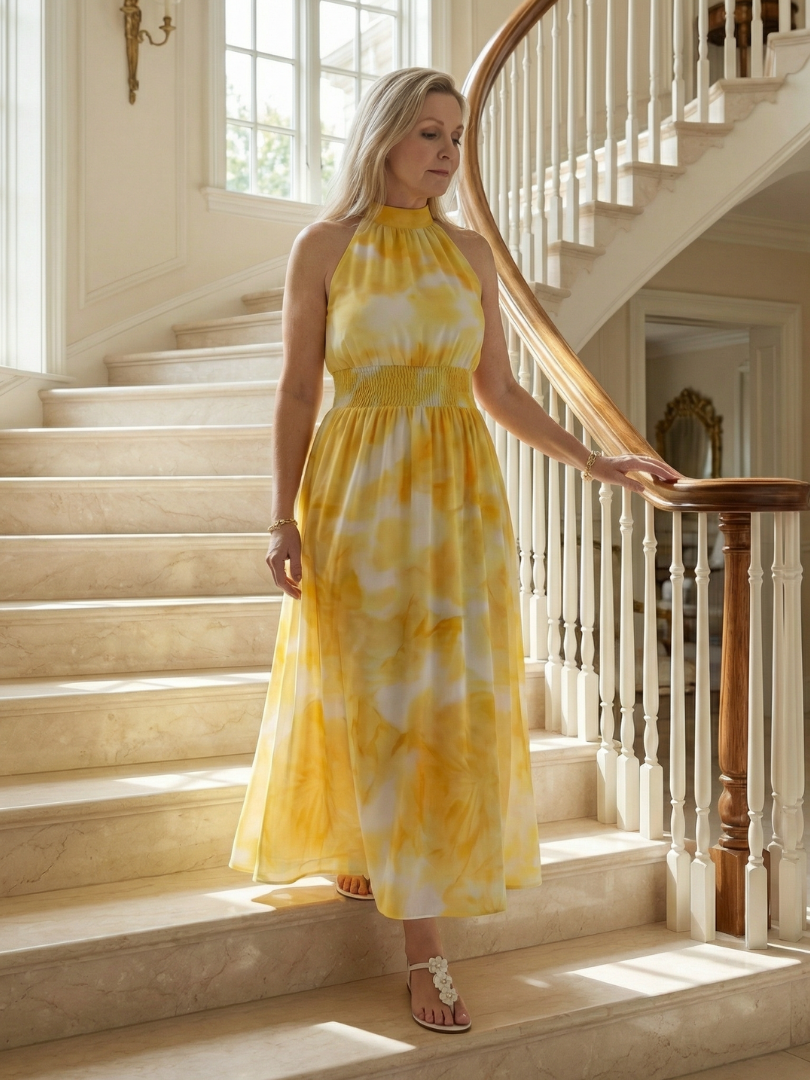 Sylin | Vestido Midi con Cuello Halter