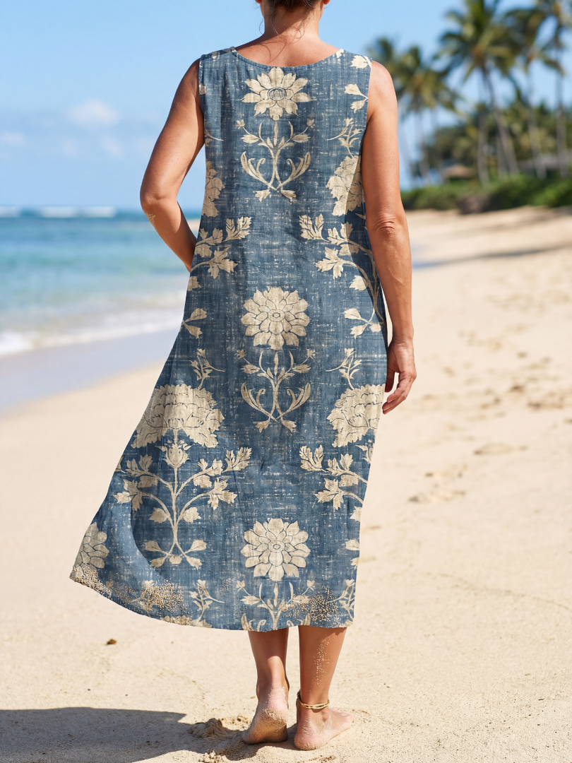 Kailo | Vestido Midi Floral de Orilla