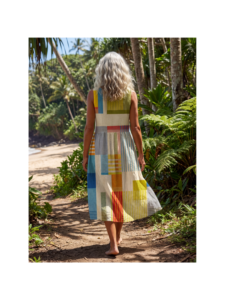 Esme | Vestido Midi de Bloques Pintados