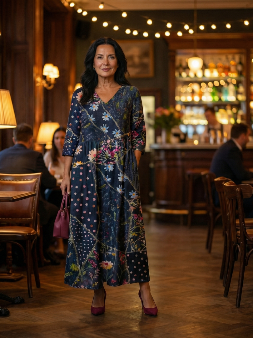 Zane | Vestido Midi Floral de Reunión Fácil