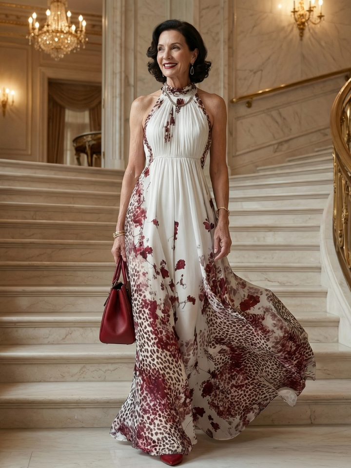 Orlune | Vestido Largo Plisado Blanco