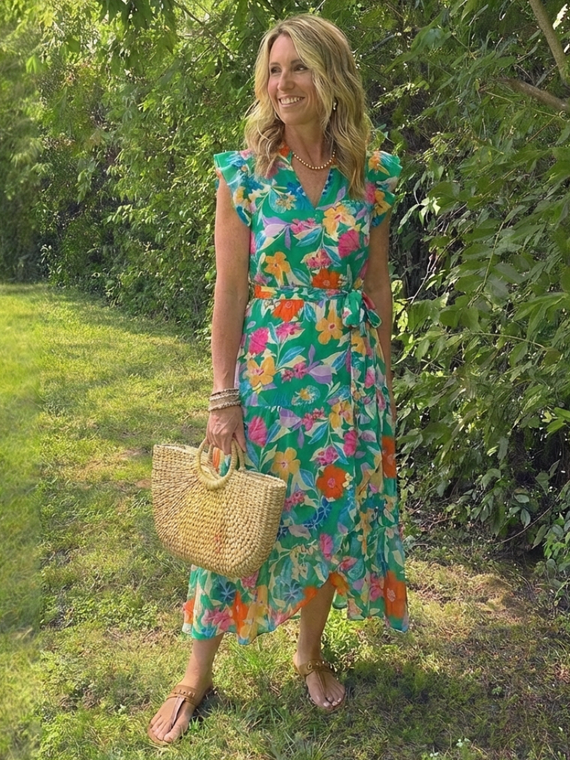 Lila | Vestido Midi de Volantes con Estampado Floral