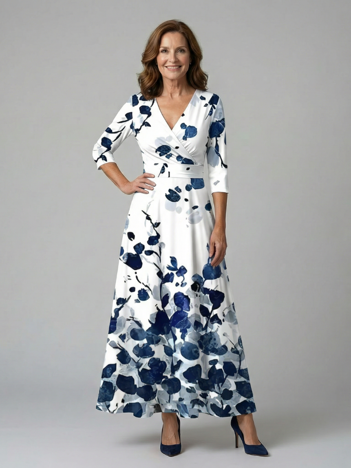 Celine | Vestido Midi Cruzado con Escote