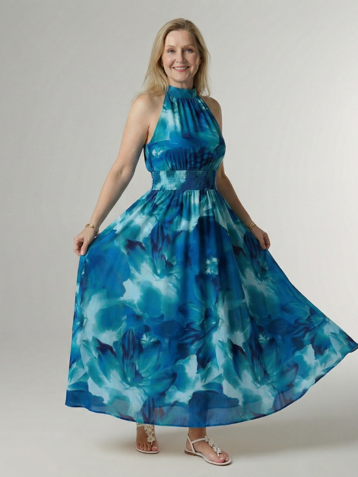 Sylin | Vestido Midi con Cuello Halter