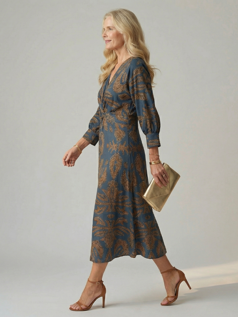 Lune | Vestido Midi con Cuerpo Cruzado