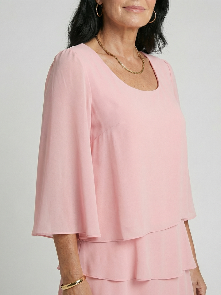 Della | Vestido de Manga Acampanada y Largo hasta la Rodilla