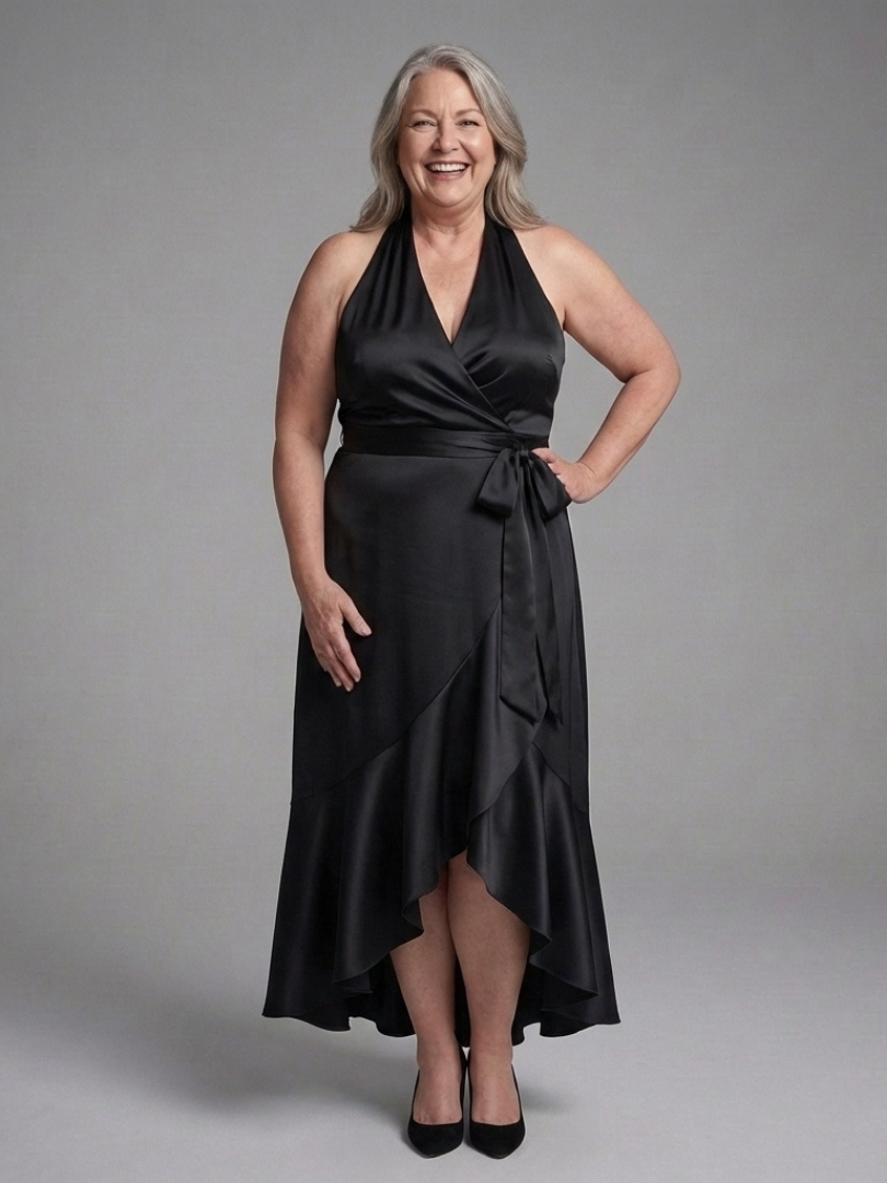Briony | Vestido Alto-Bajo con Tiras Halter