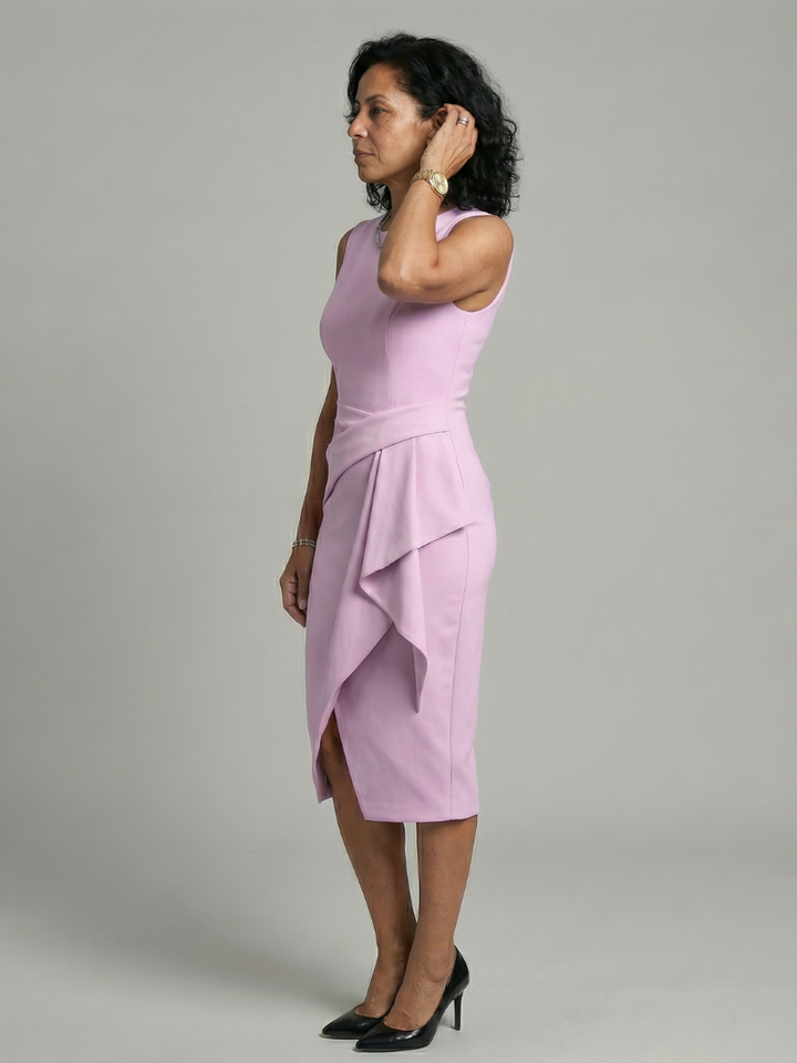 Oriel | Vestido Midi con Caída Asimétrica