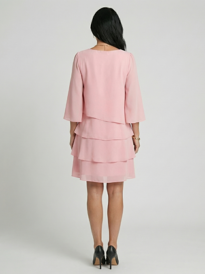 Della | Vestido de Manga Acampanada y Largo hasta la Rodilla