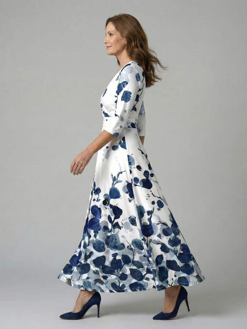 Celine | Vestido Midi Cruzado con Escote