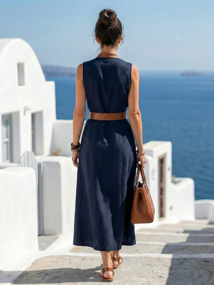 Myra | Vestido Midi de Línea en Contraste