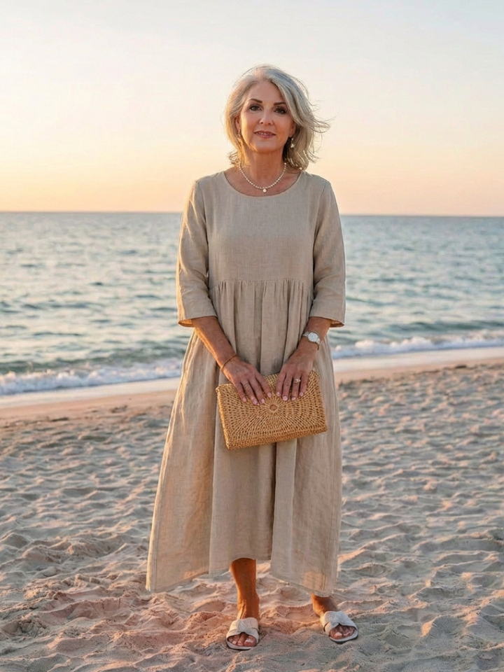 Beatrice | Vestido Midi de Manga Tres Cuartos