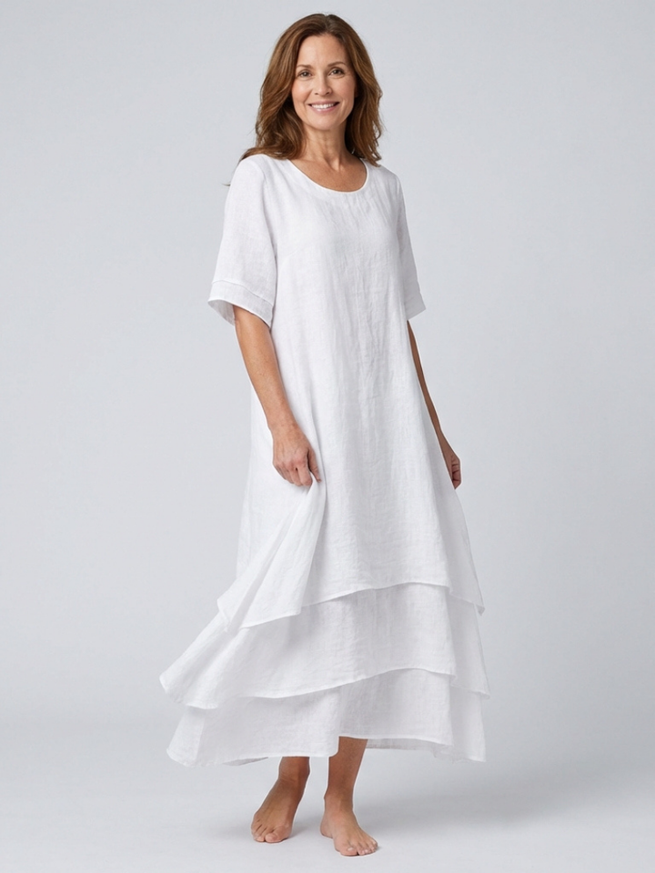 Clara | Vestido Midi Capa de Manga Corta