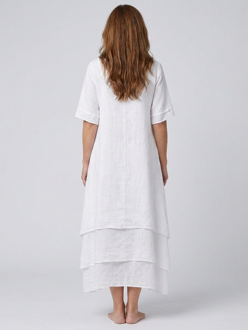 Clara | Vestido Midi Capa de Manga Corta