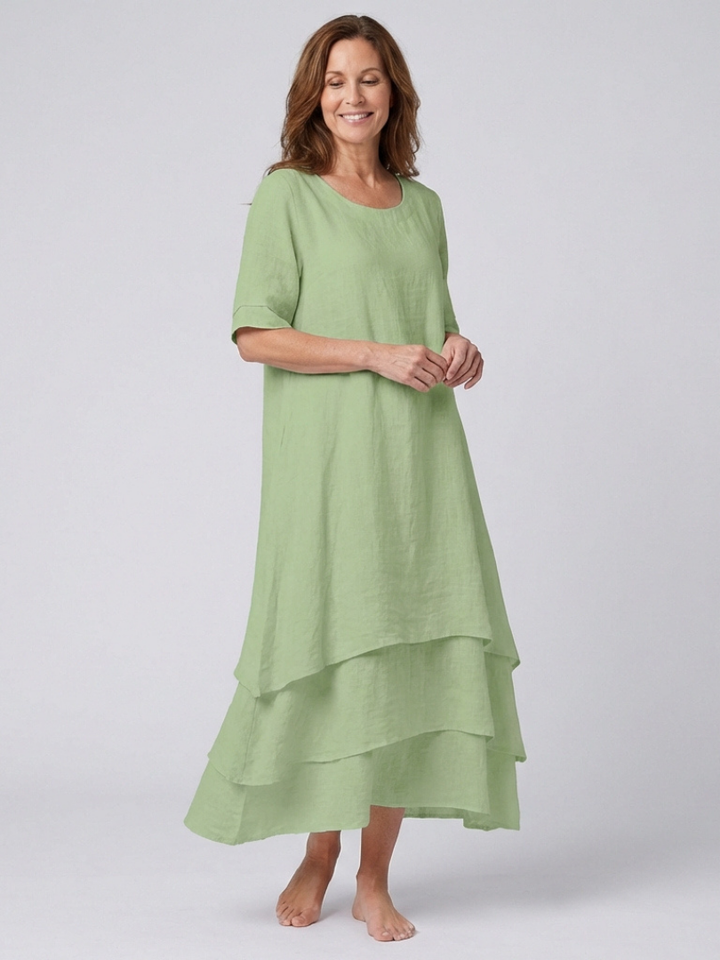 Clara | Vestido Midi Capa de Manga Corta