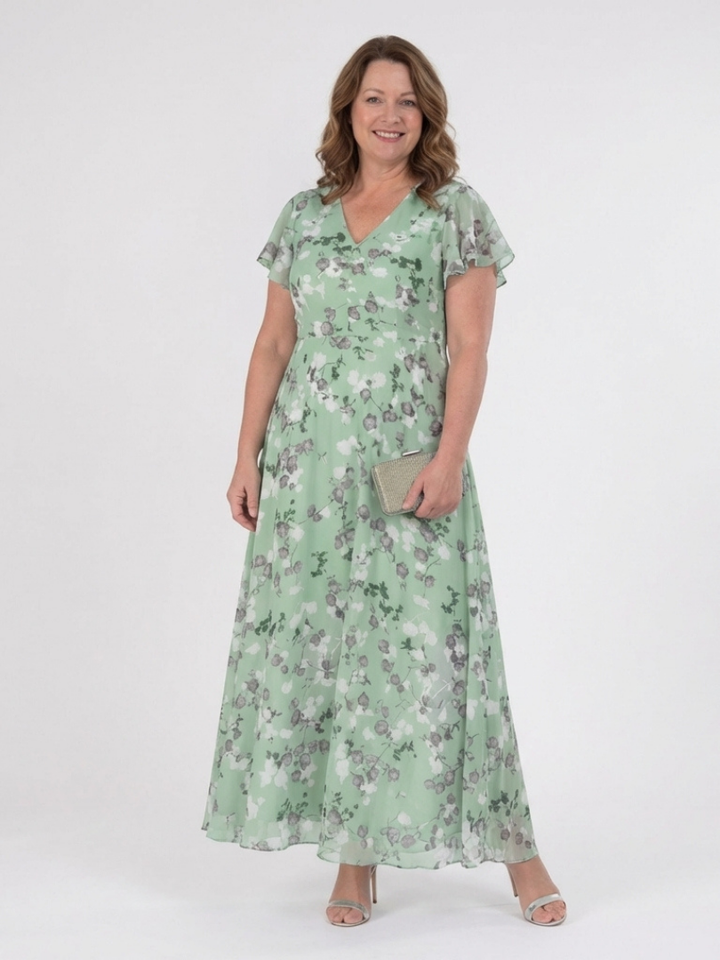Ismeria | Vestido Maxi de Chifón Floral