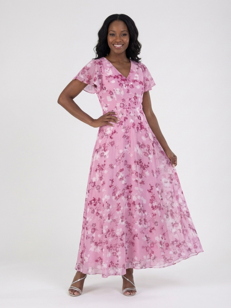 Ismeria | Vestido Maxi de Chifón Floral