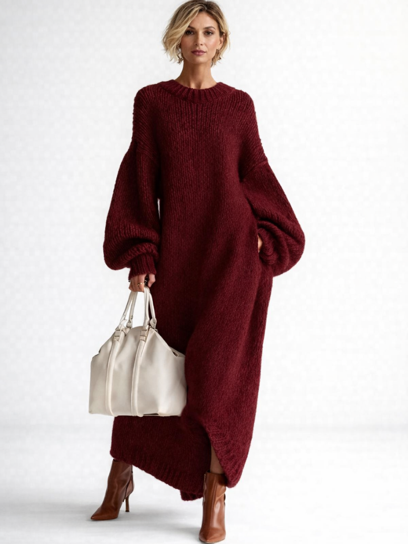 VALERIA | Vestido Maxi de Punto Oversized