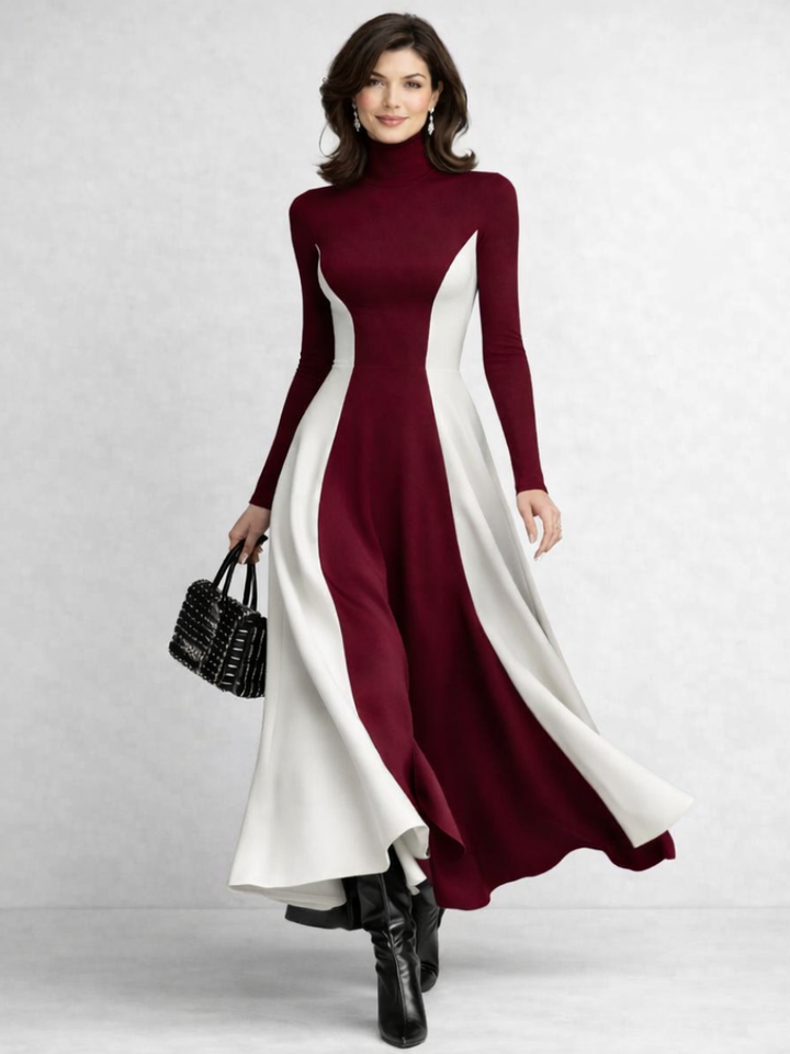 Arden | Vestido Maxi de Cuello Alto Esculpido