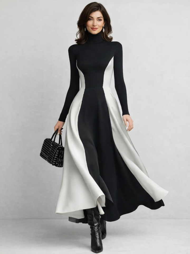 Arden | Vestido Maxi de Cuello Alto Esculpido