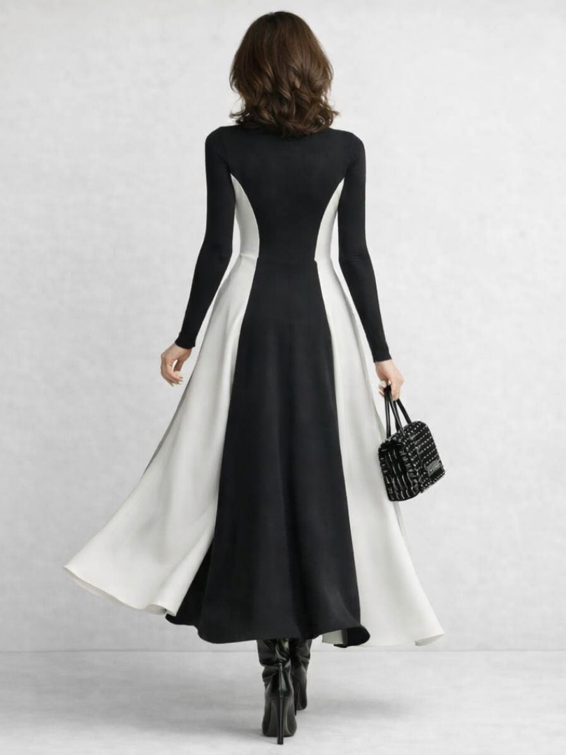 Arden | Vestido Maxi de Cuello Alto Esculpido