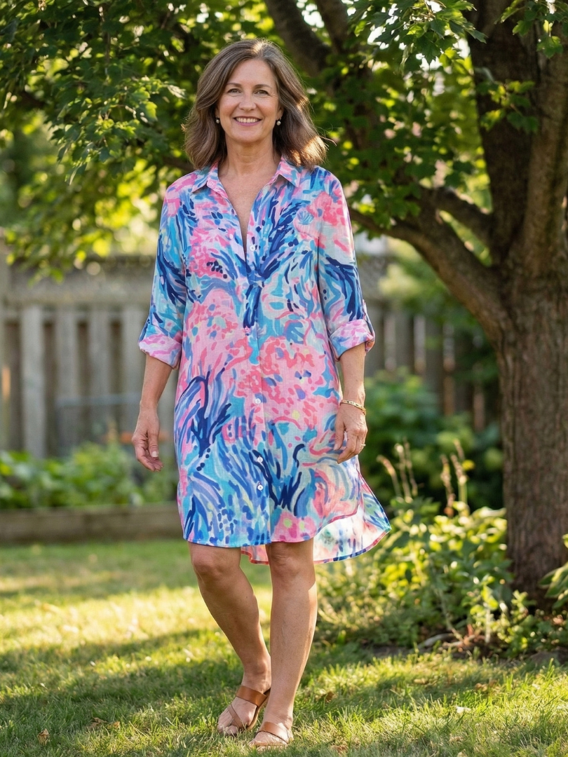 Noemi | Vestido Camiseta de Manga Larga Tie Dye