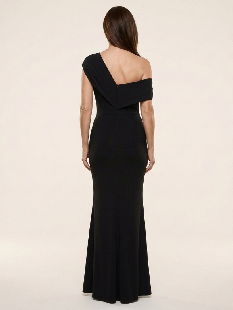 Calista | Vestido Maxi Drapado de Un Hombro