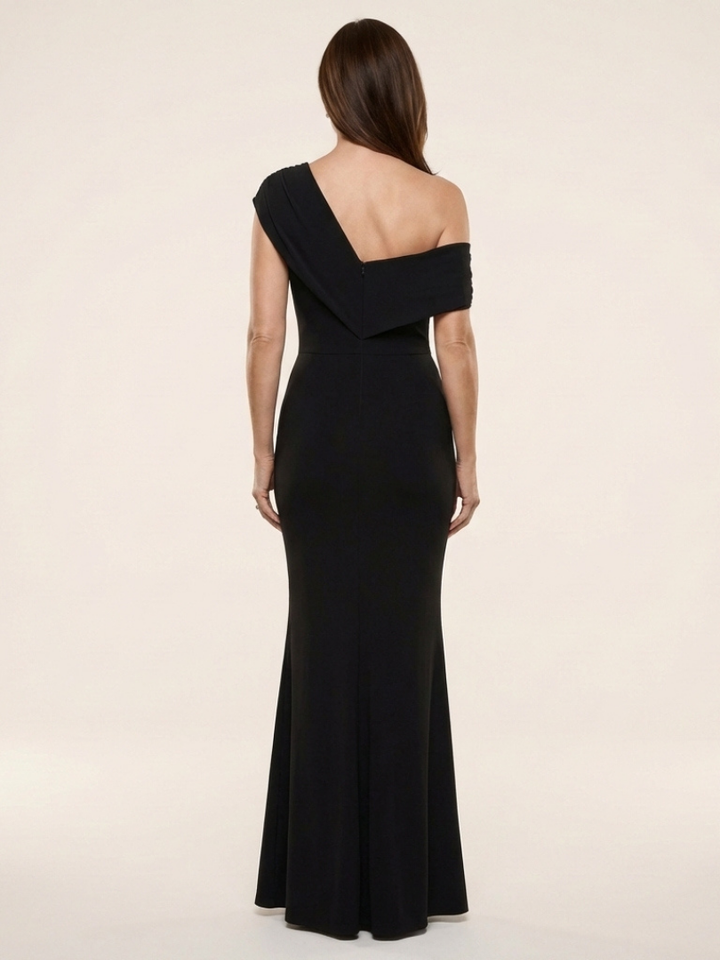 Calista | Vestido Maxi Drapado de Un Hombro