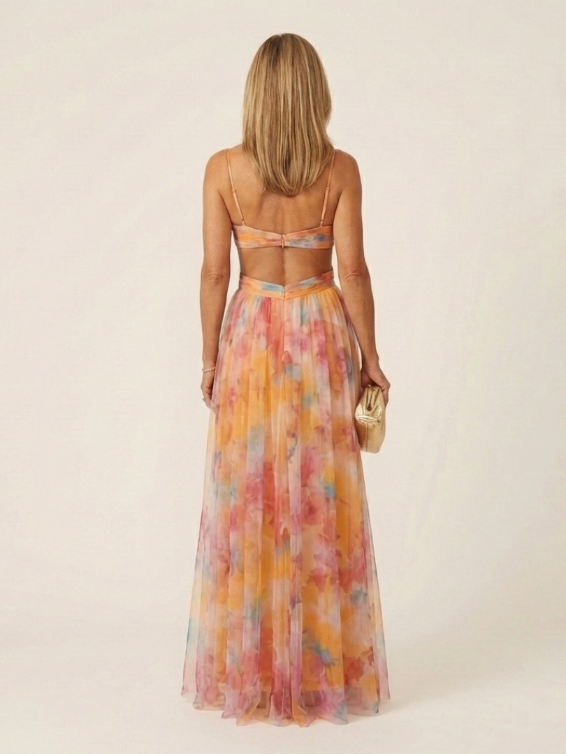 Thalira | Vestido Maxi Plisado Sin Mangas con Escote en V