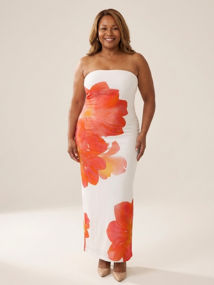Oriana | Vestido Maxi Floral Sin Tirantes