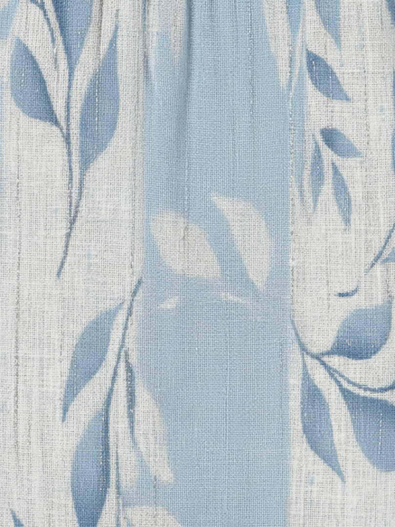 Solana | sin mangas estampado de hojas azules vestido midi