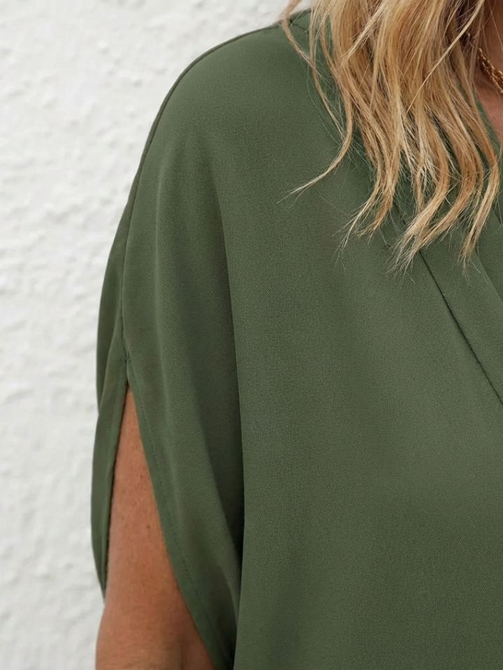 Calanthe | Vestido Shift con Escote en V Drapado