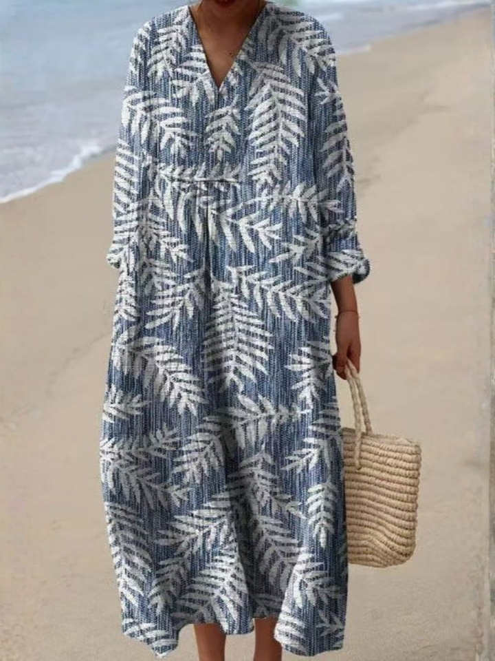 Margaret | Vestido Midi Floral de Manga Corta