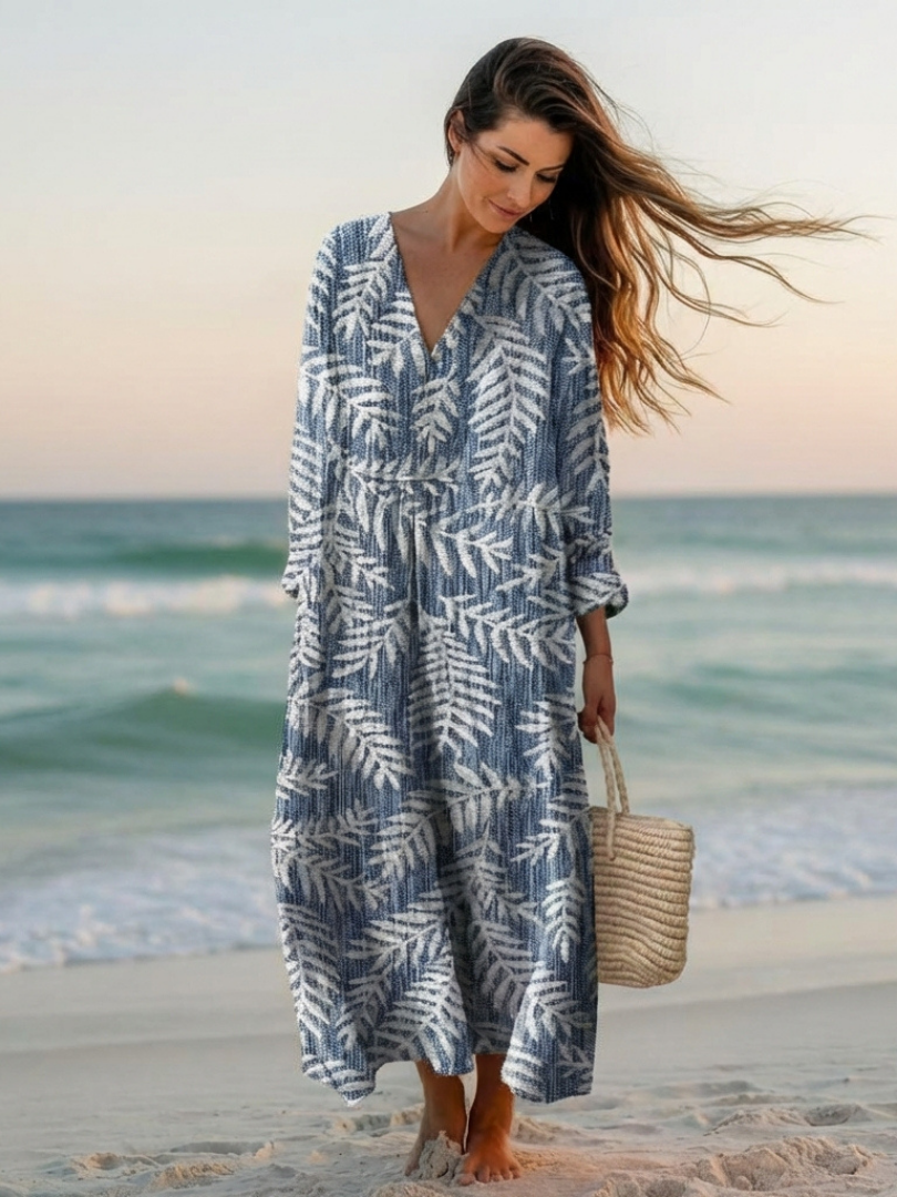 Margaret | Vestido Midi Floral de Manga Corta